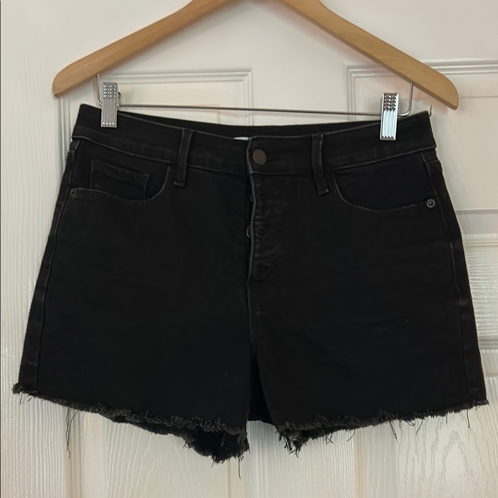 Old Navy Black Jean Shorts with Frayed Hem